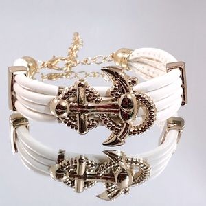 Leather Anchor Bracelet